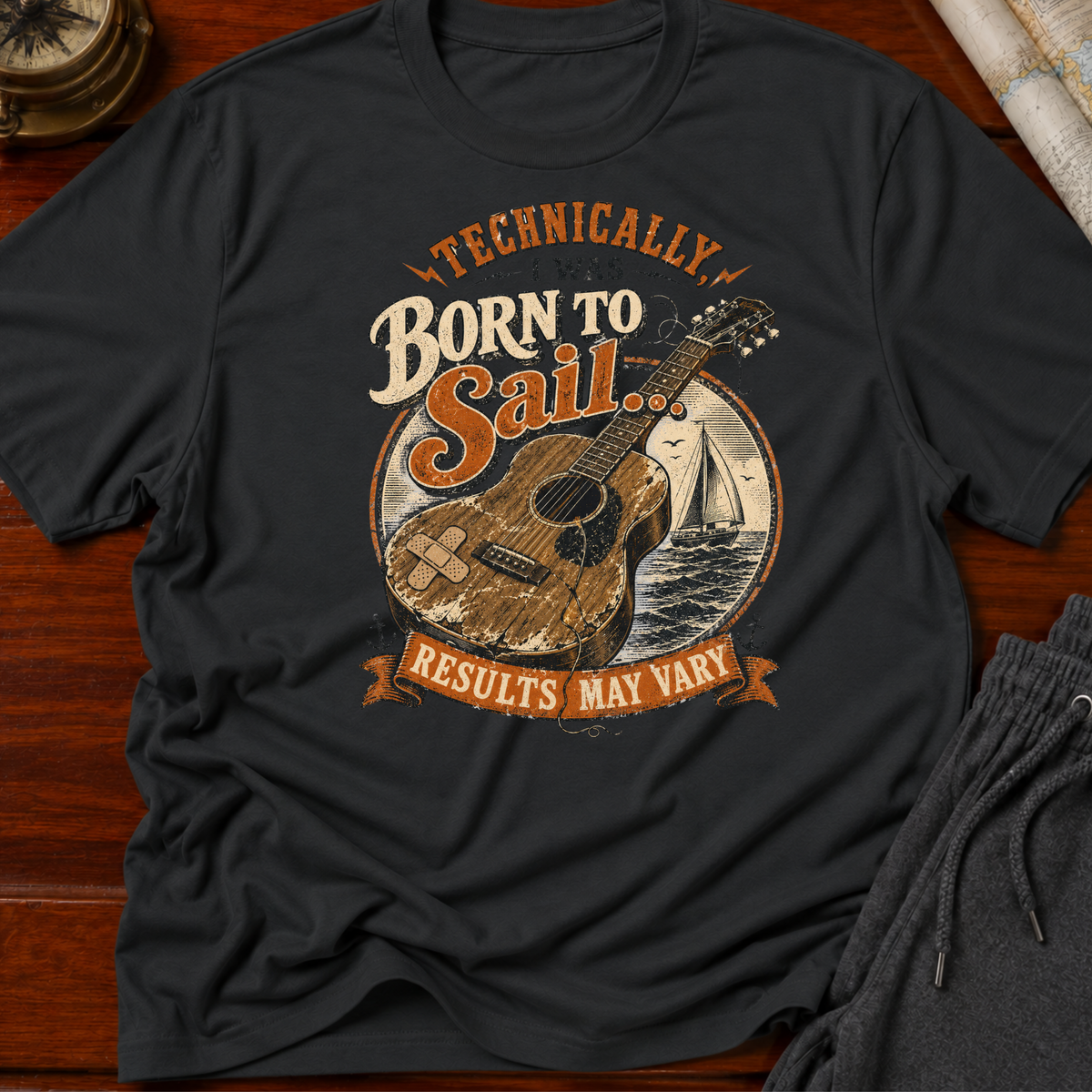 Born to Sail Guitar T-Shirt