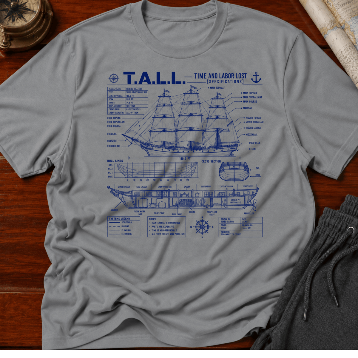 Tall Ship Specifications  T-Shirt