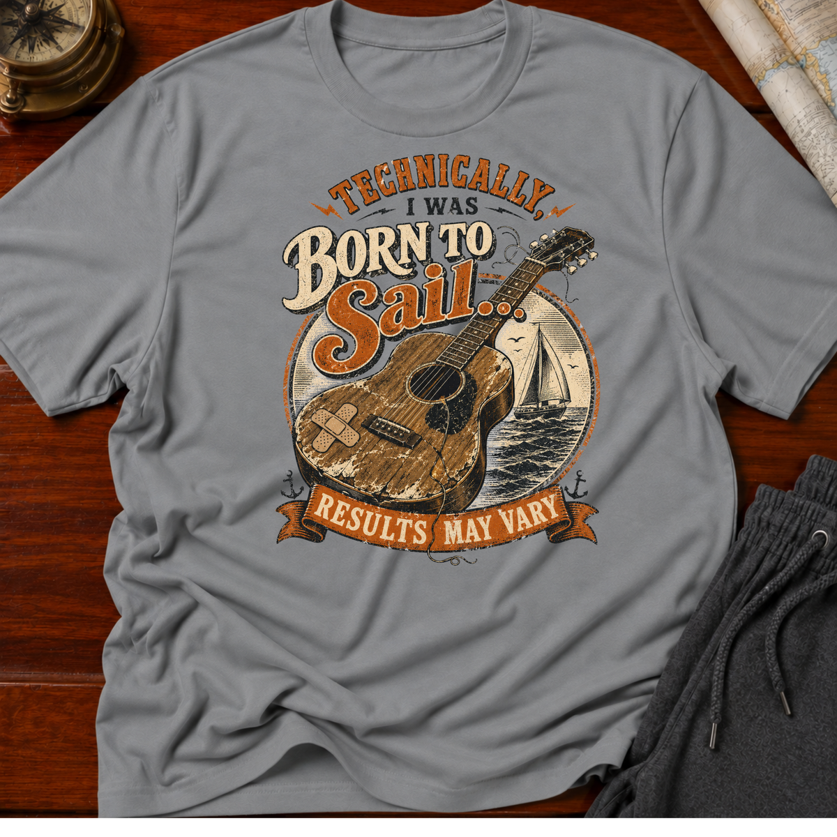 Born to Sail Guitar T-Shirt