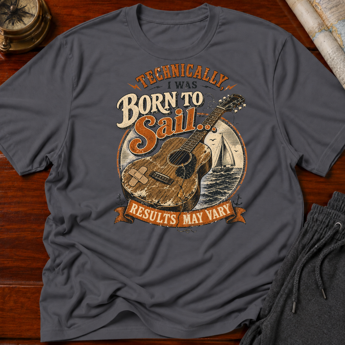 Born to Sail Guitar T-Shirt
